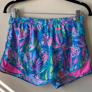 EUC - Lilly Pulitzer Luxletic Ocean Trail Shorts Formentera Turquoise